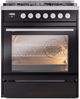 Ilve® Professional Plus II Series 30" Glossy Black Pro Style Dual Fuel Range-3