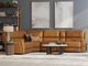 Antelope 6 Piece Power Leather Sectional, 75" TV Free!-0