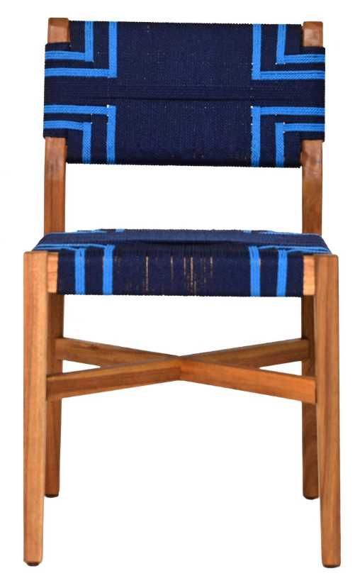Zuo® Modern Serene Blue/Natural Wood Outdoor Dining Chair-1