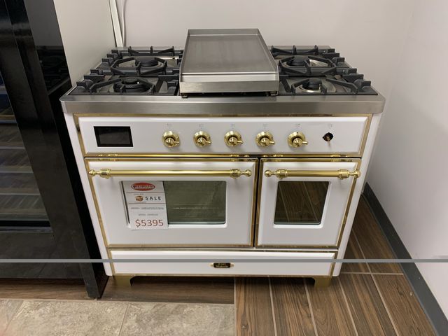 Ilve® Majestic II Series 40" White Pro Style Dual Fuel Natural Gas Range-0