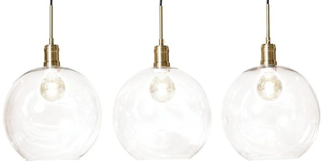 Harp & Finial® Luca Brass/Clear Glass Globes Small Chandelier-1