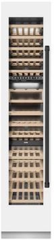 ZLINE Autograph Edition 18 in. 9 Cu. Ft. Triple Zone 68 Bottle Left Hinge Column Wine Cooler in White Matte with Matte Black Accents-0