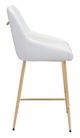 Zuo® Mira White and Gold Counter Chair-1
