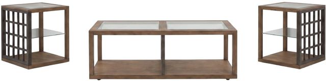 Liberty Furniture Bayhill Trellis 3-Piece Black/Clear/Honey Occasional Table Set-0