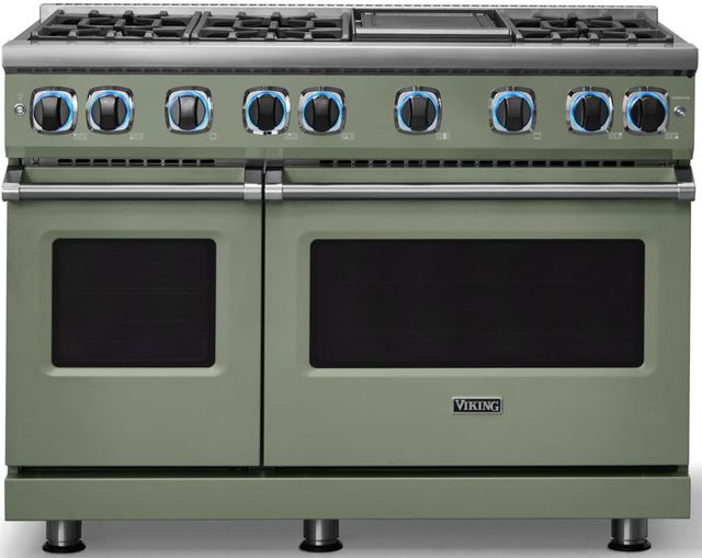 Viking® 7 Series 48'' Eucalyptus Pro Style Gas Range with Griddle-3