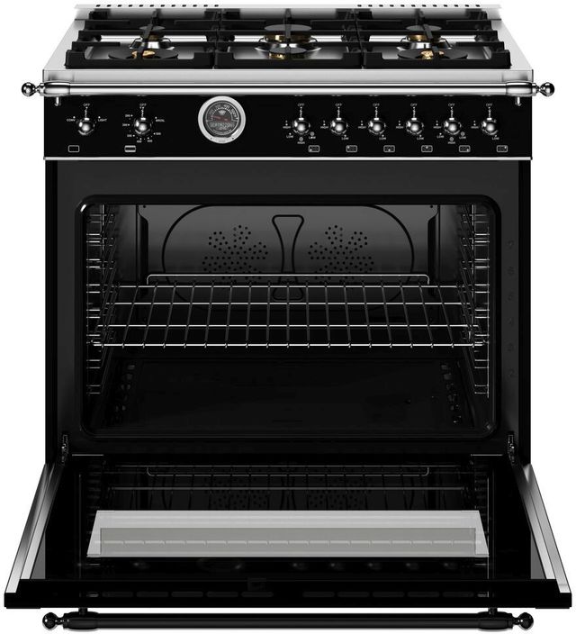 Bertazzoni Heritage Series 36" Nero Matt Pro Style Gas Range-1