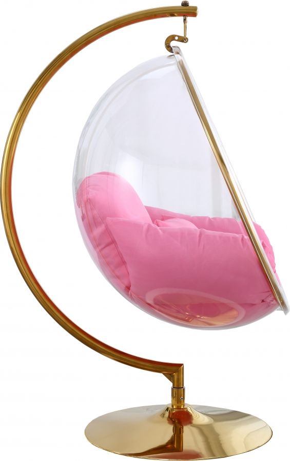 Meridian Furniture Luna Pink Swing Bubble Chair-1