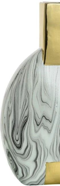 StyleCraft Norman Wyatt Home Faux Marble/Gold 17" Vase-1