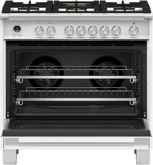 Fisher & Paykel Classic Series 9 36" White Pro Style Dual Fuel Range-2