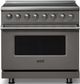 Viking® 5 Series 36" Damascus Gray Pro Style Induction Range with Polished Chrome Trim-0