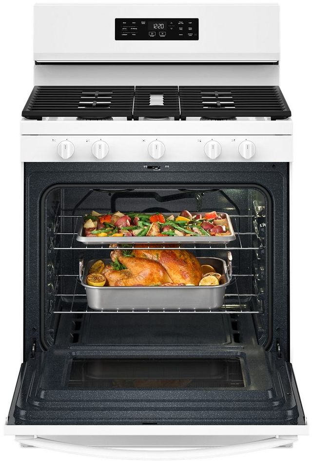 Whirlpool® 30" White Freestanding Gas Range with Air Cooking Technology and Steam Clean-3