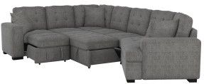 Mazin Furniture Logansport Gray 4-Piece Sectional with Pull-out Ottoman-3