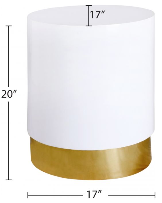 Meridian Furniture Deco White End Table with Gold Base-1
