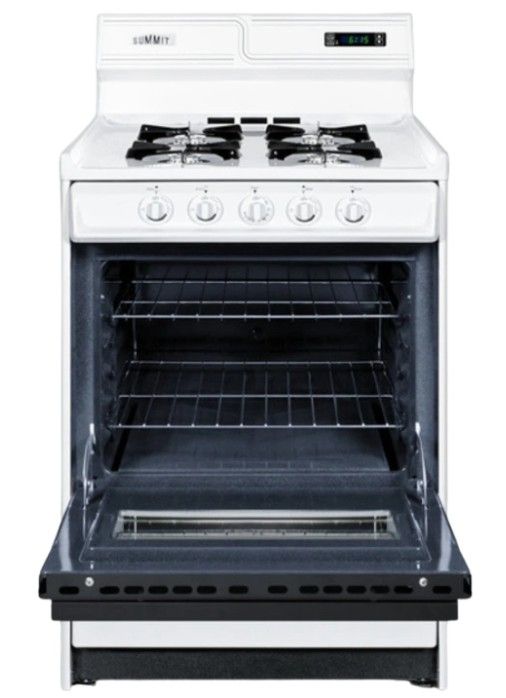 Summit® 24" White Freestanding Gas Range-1