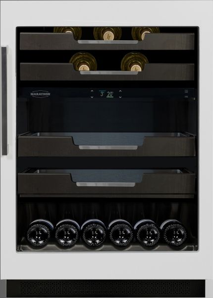 Marathon M4 Series 24” 5.3 Cu. Ft. Black Stainless Steel Built-In Dual Zone Wine Cooler-2