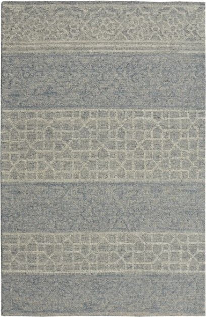 KAS Rugs Hudson Blue Grey Mosaic 5'x7' Area Rug-0