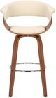 Armen Living Julyssa Cream/Walnut Swivel Bar Stool-2