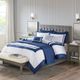 Olliix by Madison Park Heritage 8 Piece Navy King/California King Comforter and Coverlet Set-5