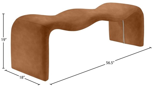 Meridian Furniture Willow Cognac Leather Bench-2