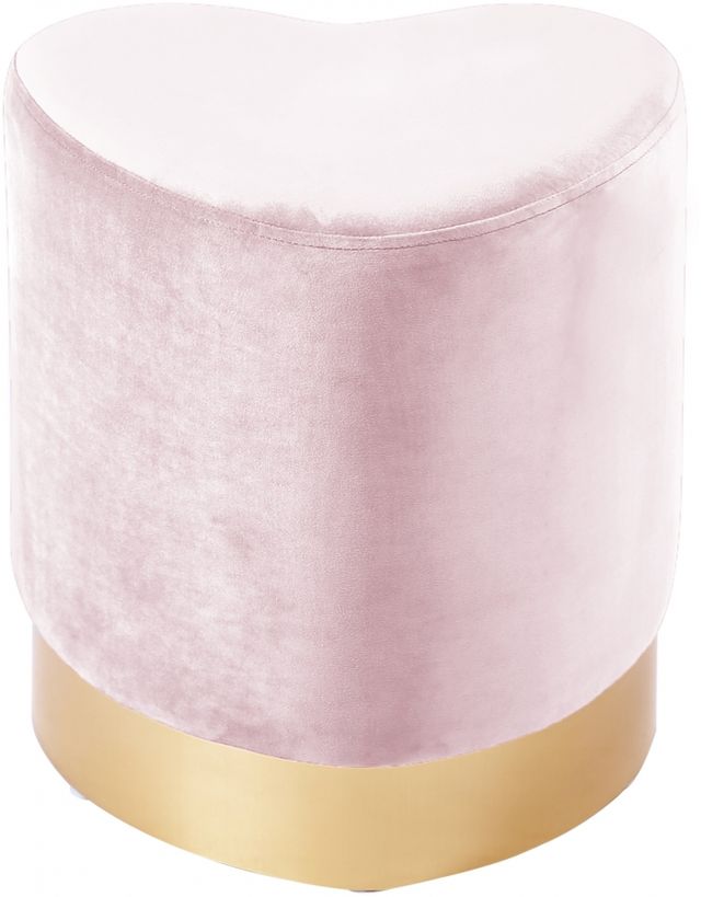 Meridian Furniture Heart Pink Velvet Stool-0
