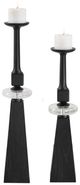 Uttermost® Ebon Glow 2-Piece Black Candle Holders Set-0