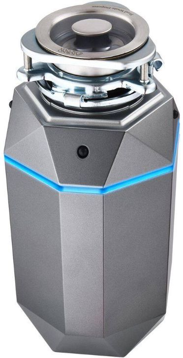 FORNO ACQUA® BrightDIAMOND 0.75 HP Continuous Feed Black Onyx Garbage Disposal with Surround LED and Integrated Air Switch-1