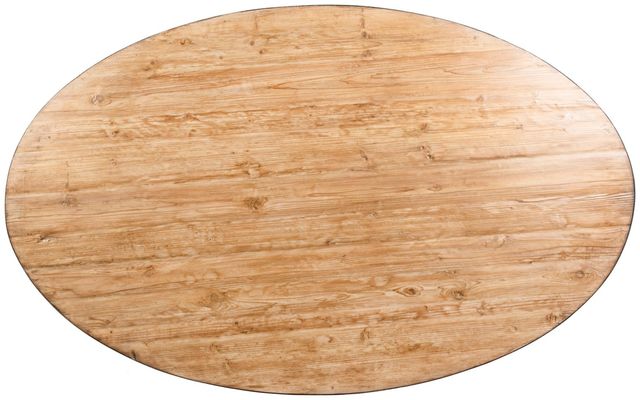 Nest Home Collections Ida Antique Natural 78" Oval Dining Table with Iron Base-3