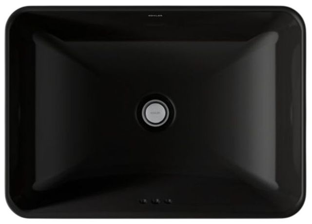 Kohler Vox® Black 23.75" Rectangular Vessel Bathroom Sink-1