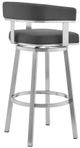 Armen Living Naomi and Lorin 5-Piece Brushed Stainless Steel Counter Height Dining Set-2