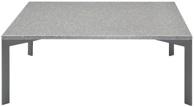 Natuzzi Editions Wire White Anthracite Square Cocktail Table with Grigio Ferro Base-0
