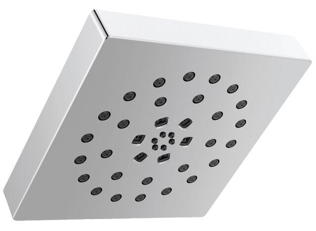 Delta Universal Showering Lumicoat® Chrome Square H2Okinetic® 4-Setting Shower Head with Ultrasoak®-0