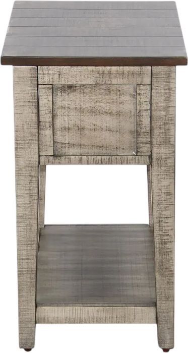 Sunny Designs™ Homestead Hills Tobacco Leaf Chair Side Table with Alpine Gray Base-3