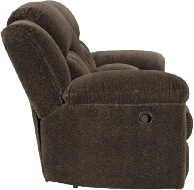 Signature Design by Ashley® Frohn Chocolate Double Manual Reclining Loveseat with Console-2
