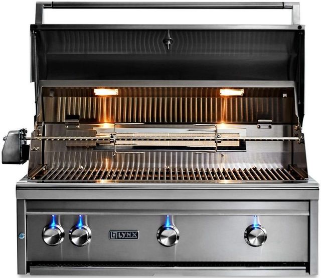 LYNX® Professional 3-Burner California Poppy Built-In Liquid Propane Grill with Rotisserie-2