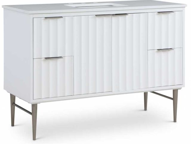 Meridian Furniture Modernist Chrome/White 48" Bathroom Vanity-0