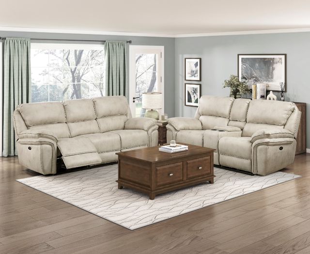 Homelegance® Proctor Sand Power Double Reclining Sofa-4