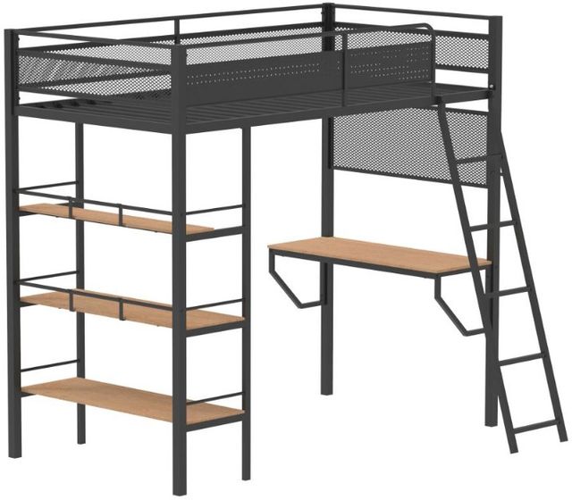 Coaster® Campus Matte Black Youth Twin Loft Bed-0