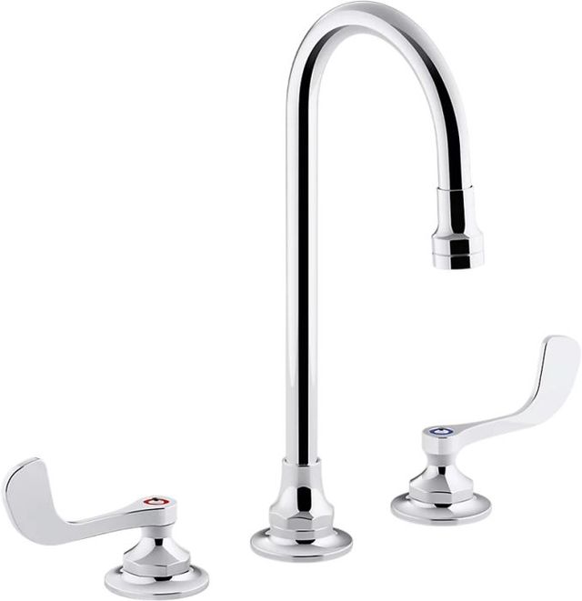 KOHLER® Triton® Bowe® Polished Chrome Widespread Bathroom Sink Faucet with Aerated Flow, Gooseneck Spout and Wristblade Handles, 1.0 Gpm-0