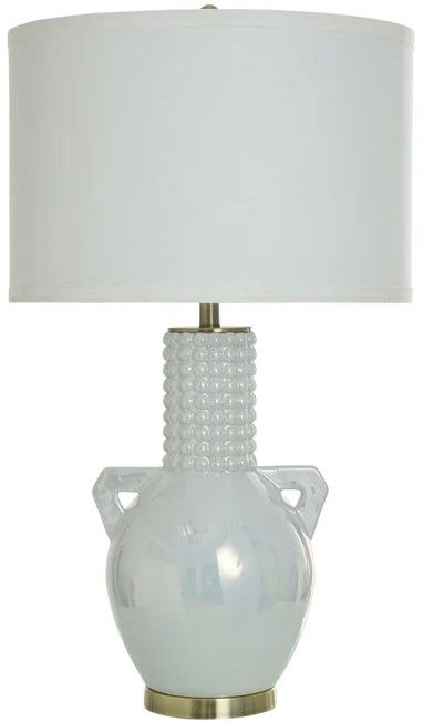 StyleCraft Norman Wyatt Home Angel Pearls White Table Lamp-0