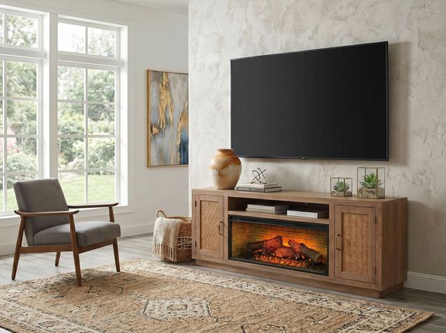 Sunny Designs™ Cane Hearth Oak Grove Media Console-3