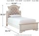Signature Design by Ashley® Realyn Chipped White Youth Twin Upholstered Panel Bed-4