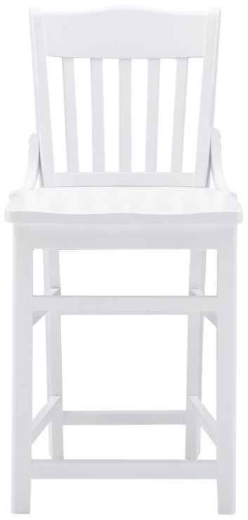 Linon Jericho 2-Piece White Wood Seat Counter Stool Set-3