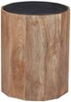 Basset Mirror Adrienne Natural End Table with Dark Brown Top-0