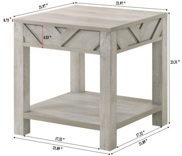 Crown Mark Valor 3-Piece White Occasional Table Set-3