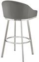 Armen Living Eleanor Brushed Stainless Steel/Grey 26'' Counter Stool-4
