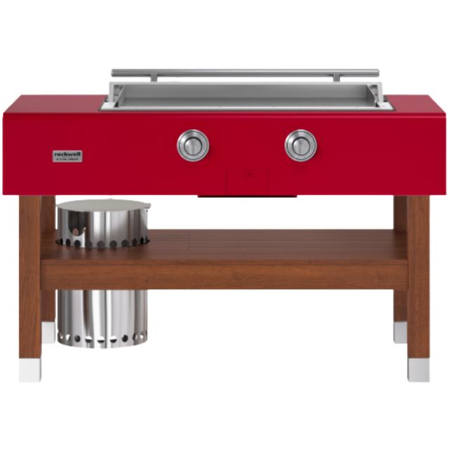 Caliber™ Signature Rockwell 60" 2-Burner Crimson Freestanding Liquid Propane Griddle with Wood Base-0