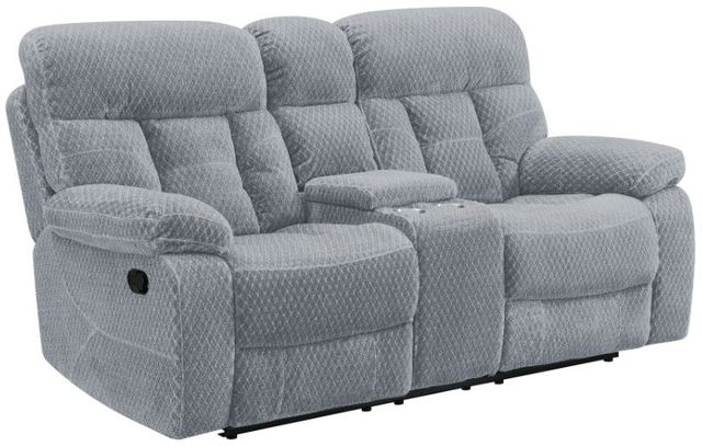 New Classic® Home Furnishings Bravo Stone Gray Dual Manual Reclining Console Loveseat-0