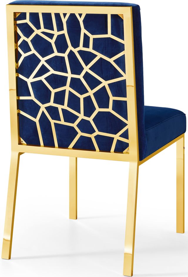 Meridian Furniture Opal Navy/Gold Velvet Dining Chair-1