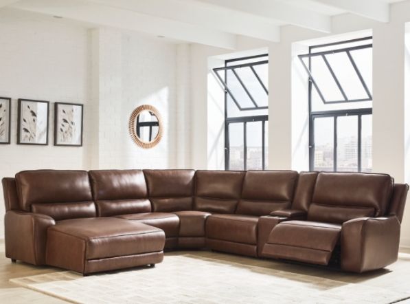 Signature Design by Ashley® Silverbrooke 6-Piece Canyon Power Reclining Left-Arm Facing Sectional-1