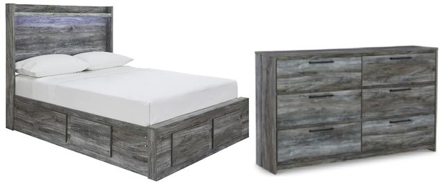 Signature Design by Ashley® Baystorm 2-Piece Gray Full Storage Panel Bed Set-0